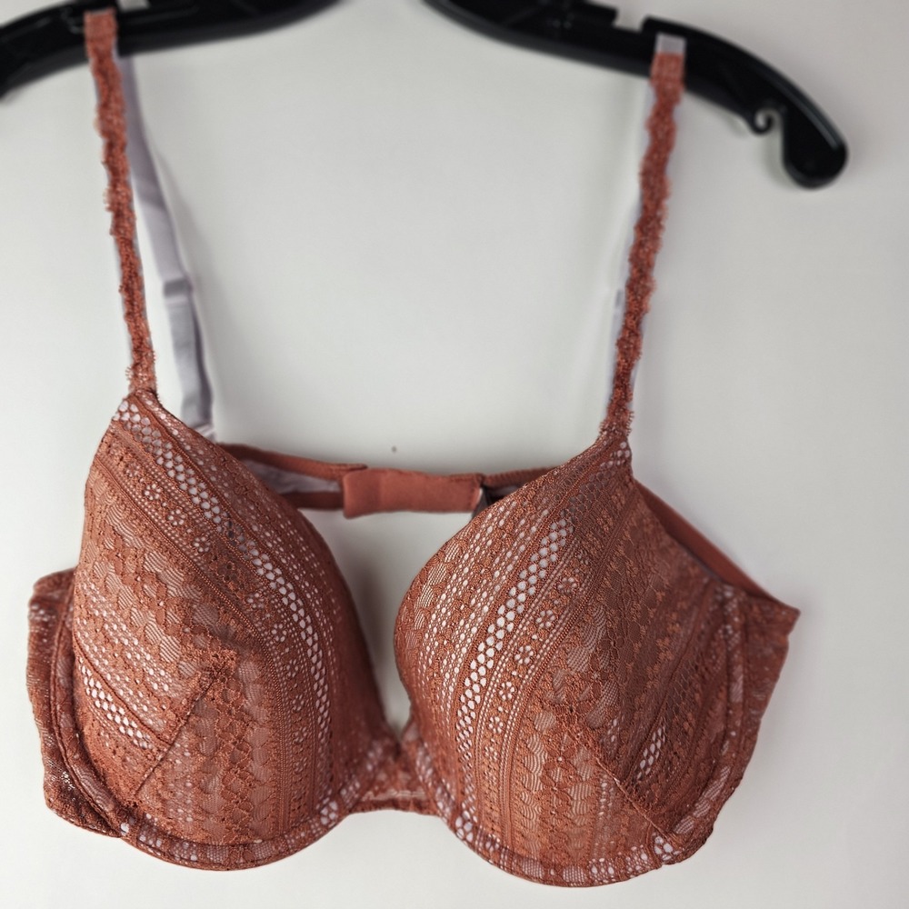 Victoria's Secret Women Lace Lined Demi Bra Size‎ 36D Burnt Orange Underwire